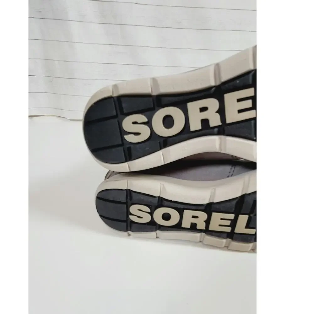 Sorel Explorer Joan Suede Waterproof Winter Boots in Quarry, sz 8.5